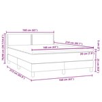 vidaXL Sommier à lattes de lit et matelas et LED gris foncé 160x210cm velours