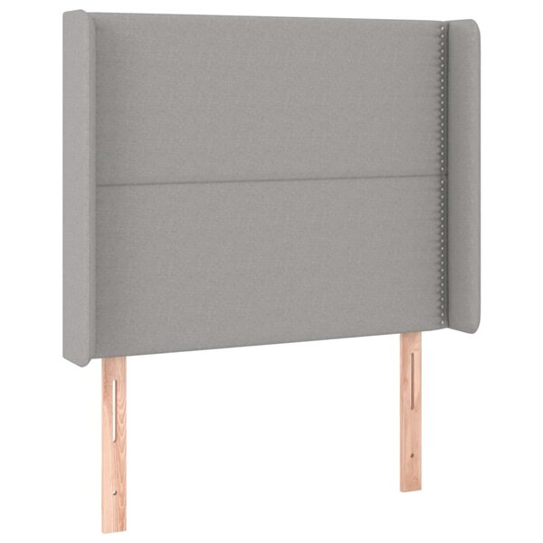vidaXL Tête de lit avec oreilles Gris clair 93x16x118/128 cm Tissu