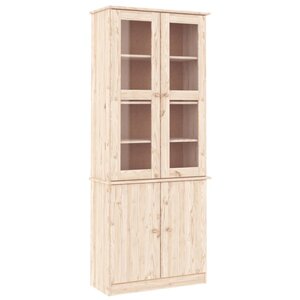 vidaXL Vitrine en verre ALTA 77x35x186 5 cm bois de pin massif