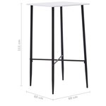 vidaXL Table de bar Blanc 60 x 60 x 111 cm MDF