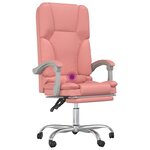 vidaXL Fauteuil de massage inclinable de bureau Rose Similicuir
