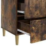 vidaXL Cabinet de chevet avec tiroir Chêne fumé 43 x 41 x 66 5 cm