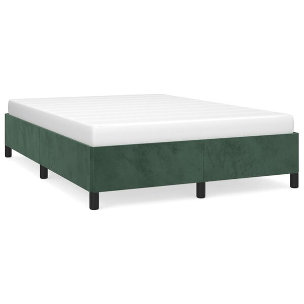 vidaXL Cadre de lit Vert foncé 140x200 cm Velours