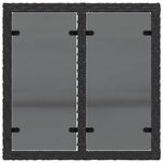 vidaXL Table de jardin dessus en verre noir 55x55x37 cm résine tressée