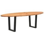 vidaXL Table à manger marron clair bois de chêne massif ovale