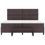 vidaXL Lit à ressorts avec matelas Marron foncé 200 x 200 cm tissu