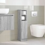 vidaXL Meuble de salle de bain avec porte-rouleau sonoma gris