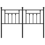 vidaXL Tête de lit métal noir 150 cm