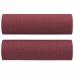 vidaXL Ensemble de canapés 3 Pièces avec coussins rouge bordeaux tissu