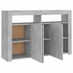 vidaXL Buffet avec lumières LED gris béton 115 5x30x75 cm