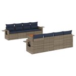 vidaXL Salon de jardin 9 Pièces avec coussins gris résine tressée