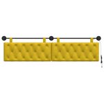 vidaXL Tête de lit suspendue Avec lumière LED Jaune Velours