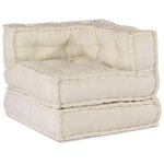 vidaXL Canapé modulaire 3 Pièces Crème tissu