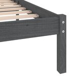 Vidaxl cadre de lit gris bois de pin massif 160x200 cm