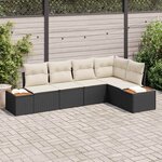 vidaXL Ensemble de canapé de jardin avec coussin 5 Pièces Noir Poly rotin