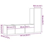 vidaXL Meubles TV muraux 3 Pièces chêne artisanal bois d'ingénierie