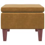 vidaXL Tabouret avec pieds en bois Marron Velours