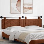 vidaXL Tête de lit suspendue Avec lumière LED Marron PU antique