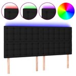 vidaXL Tête de lit à LED Noir 200x5x118/128 cm Tissu