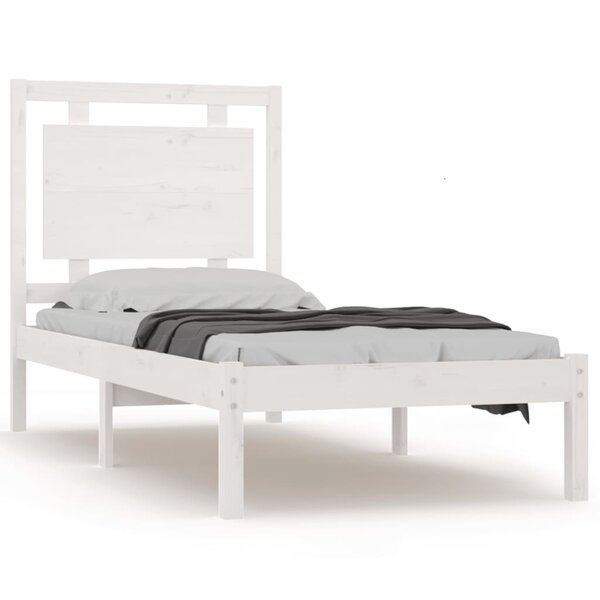 vidaXL Cadre de lit sans matelas blanc 75x190 cm bois massif