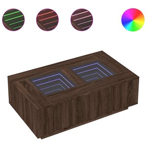 vidaXL Table basse avec LED infini chêne marron 116x69x40 cm