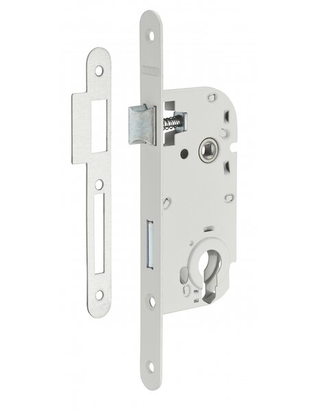 THIRARD - Boitier de serrure encastrable à cylindre pour porte d'entrée axe 40mm bouts ronds blanc - THIRARD