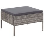 vidaXL Salon de jardin 6 Pièces avec coussins résine tressée gris