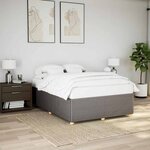 vidaXL Cadre de lit sans matelas taupe 140x200 cm tissu
