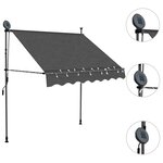 vidaXL Auvent manuel rétractable avec LED 200 cm Anthracite