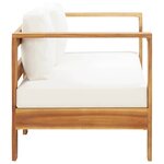 vidaXL Canapé de jardin avec coussin 140 cm Acacia solide Blanc crème