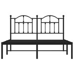 vidaXL Cadre de lit métal sans matelas avec tête de lit noir 135x190cm