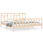 vidaXL Cadre de lit avec tête de lit 200x200 cm bois massif