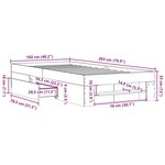 vidaXL Cadre de lit sans matelas sonoma gris 100x200 cm