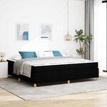 vidaXL Lit à ressorts Noir et blanc et noir 200 x 200 cm tissu