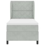 vidaXL Lit à ressorts avec matelas Gris clair 90 x 200 cm Velours
