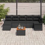 vidaXL Ensemble de canapé de jardin 8 Pièces Noir Poly rotin