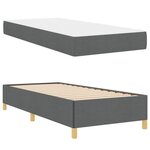 vidaXL Cadre de lit avec matelas Gris foncé 90 x 200 cm tissu