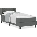 Lit Box Spring vidaXL avec Matelas Gris Foncé 80x200 cm Tissu