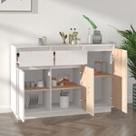 vidaXL Buffet blanc 110x34x75 cm bois massif de pin