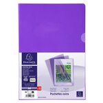 Sachet De 10 Pochettes Coin Pvc Lisse Haute Résistance 13/100e - A4 - Violet - X 10 - Exacompta