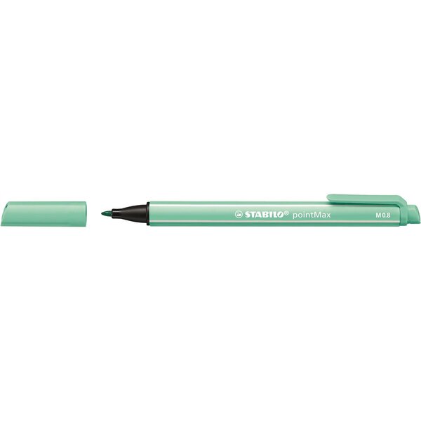 Stylo feutre pointmax pointe moyenne 0.8mm vert de glace x 10 stabilo