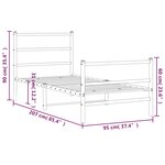 vidaXL Cadre de lit métal sans matelas avec pied de lit blanc 90x200cm
