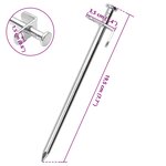vidaXL Piquets de tente 24 Pièces 19 5 cm 8 mm acier galvanisé