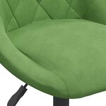 vidaXL Chaises pivotantes à manger lot de 6 vert clair velours