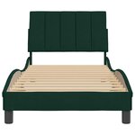 vidaXL Cadre de lit sans matelas Hanko vert foncé 90x200 cm velours