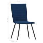 vidaXL Chaises à manger lot de 2 bleu velours