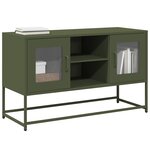 vidaXL Meuble TV vert olive 100 5x39x60 5 cm acier