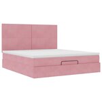 vidaXL Cadre de lit ottoman avec matelas rose 180x200 cm velours