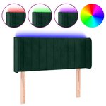 vidaXL Tête de lit à LED Vert foncé 83x16x78/88 cm Velours