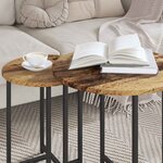 vidaXL Ensemble de tables d'appoint 2 Pièces Bois ancien et noir